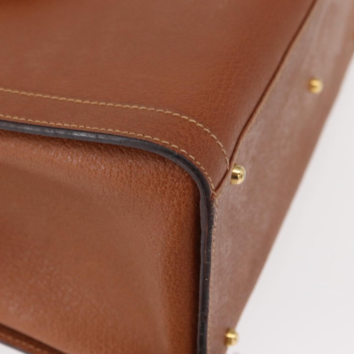 GUCCI Bamboo Hand Bag Leather Brown Gold 002 1186 0260 Auth 154460