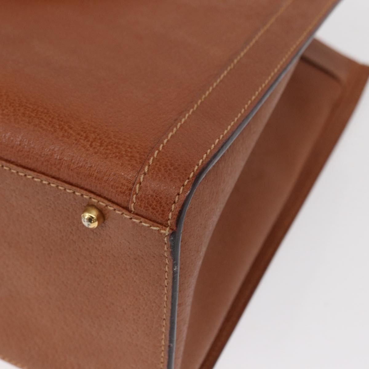 GUCCI Bamboo Hand Bag Leather Brown Gold 002 1186 0260 Auth 154460