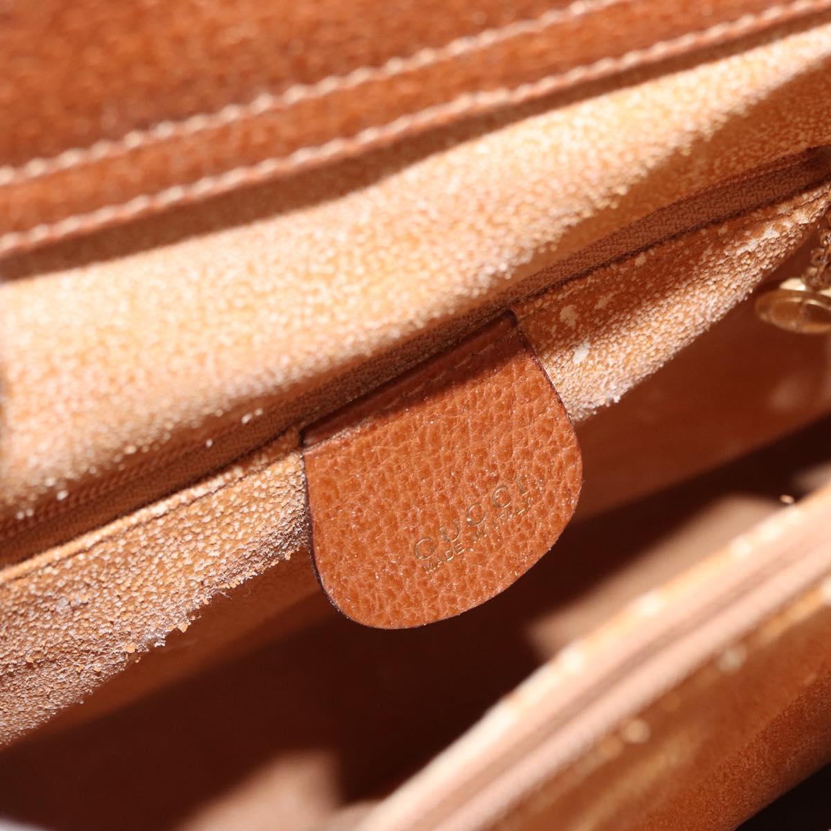 GUCCI Bamboo Hand Bag Leather Brown Gold 002 1186 0260 Auth 154460