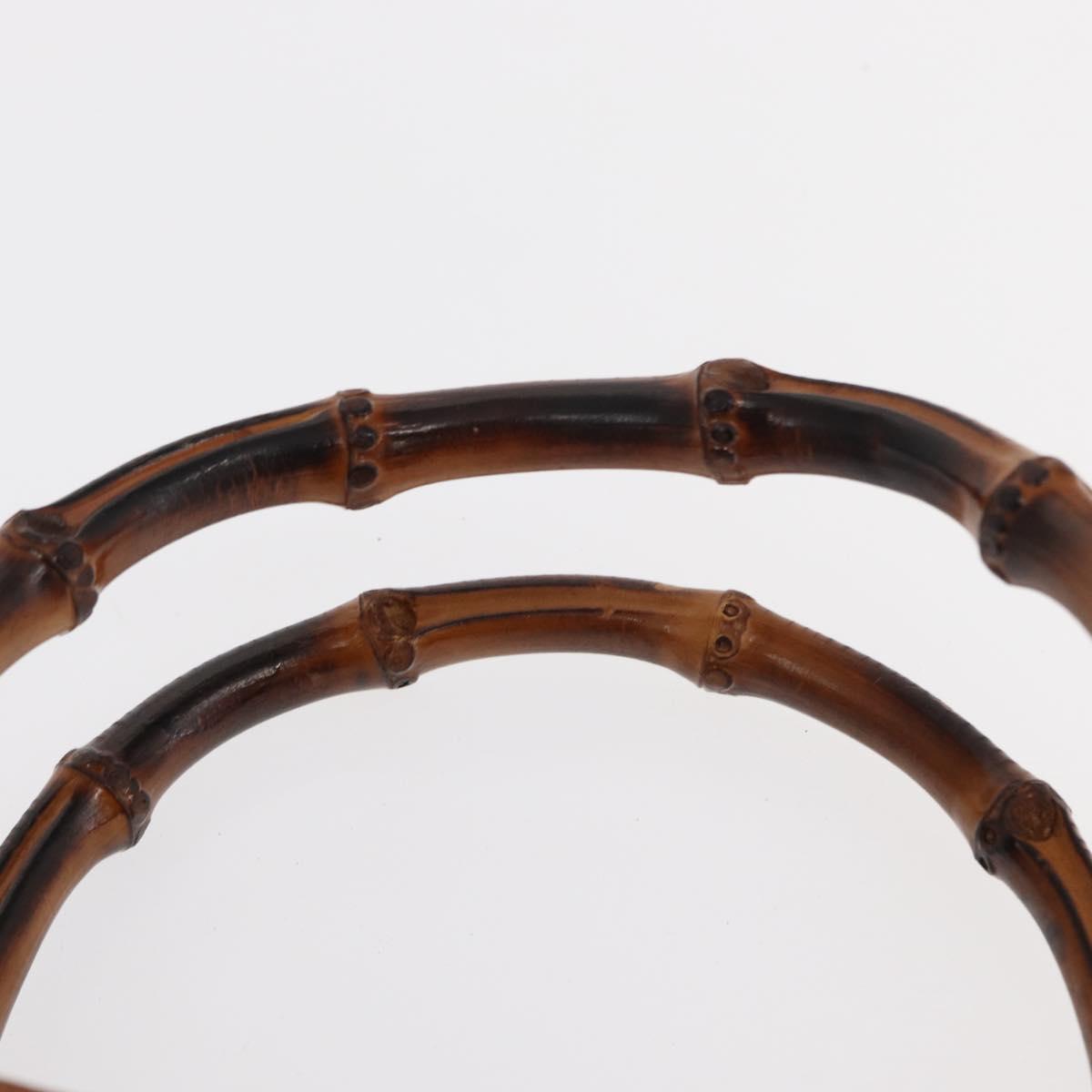 GUCCI Bamboo Hand Bag Leather Brown Gold 002 1186 0260 Auth 154460