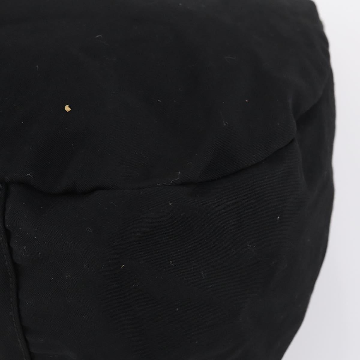 GUCCI Shoulder Bag Canvas Black Silver Auth 154461