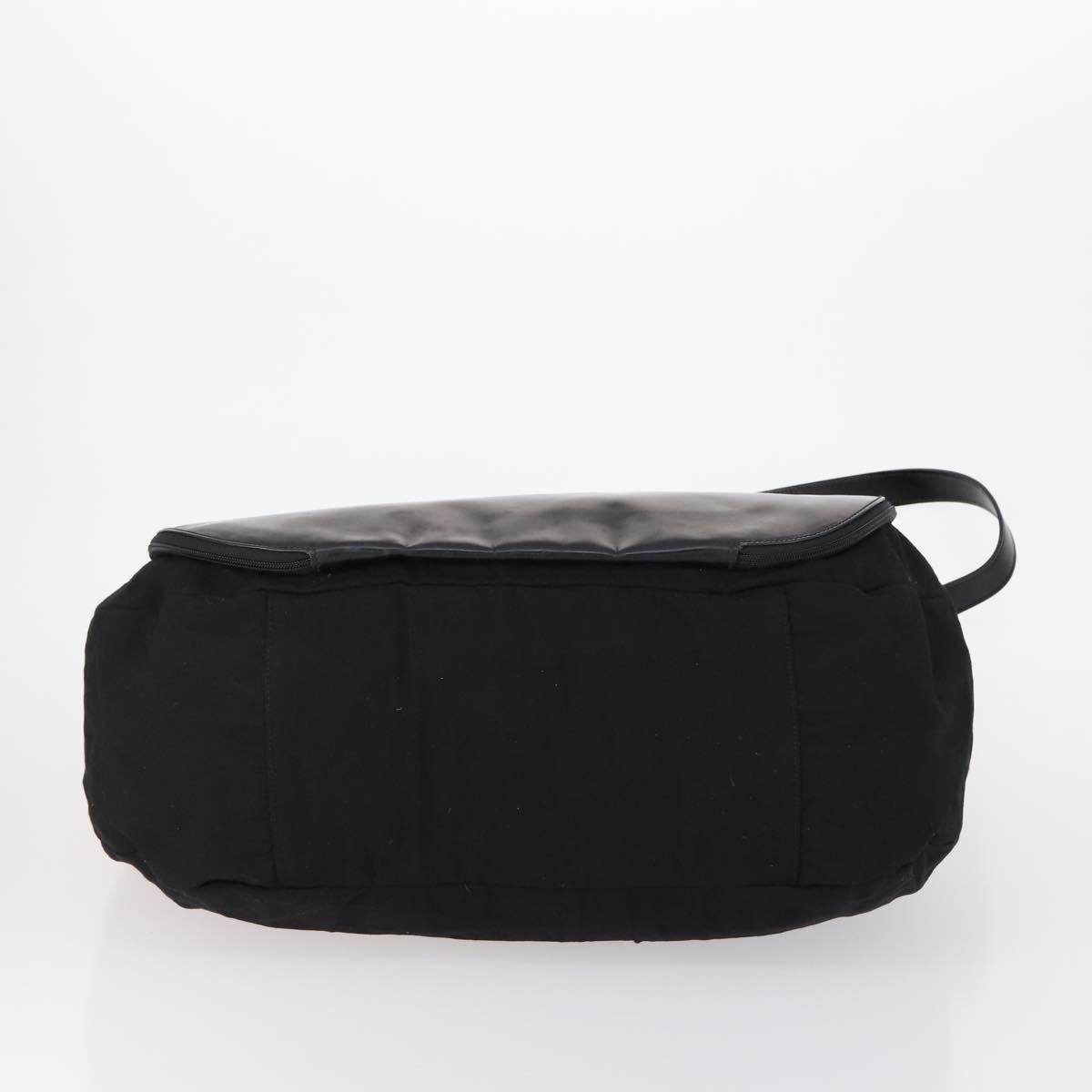 GUCCI Shoulder Bag Canvas Black Silver Auth 154461