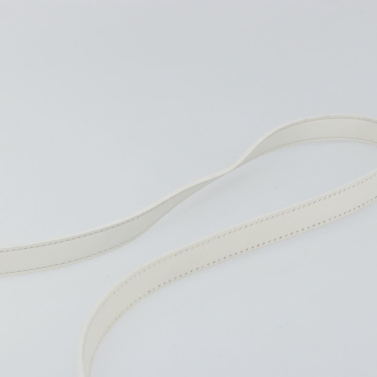 Christian Dior Shoulder Bag Leather White Gold Auth 154462