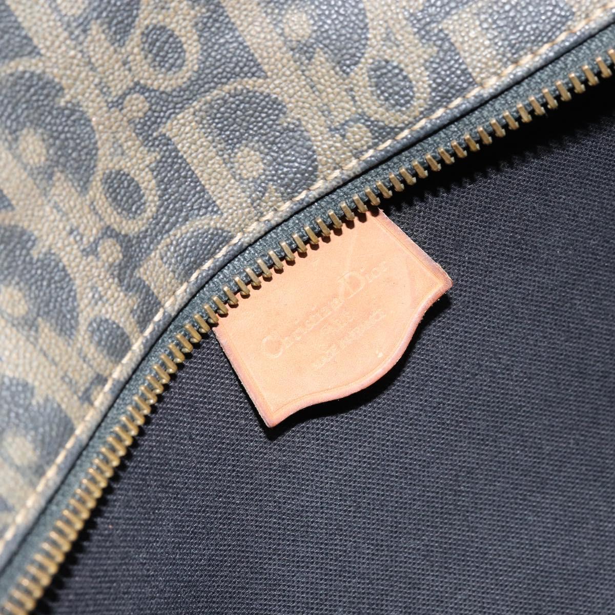 Christian Dior Trotter Canvas Hand Bag PVC Khaki Gold Auth 154464