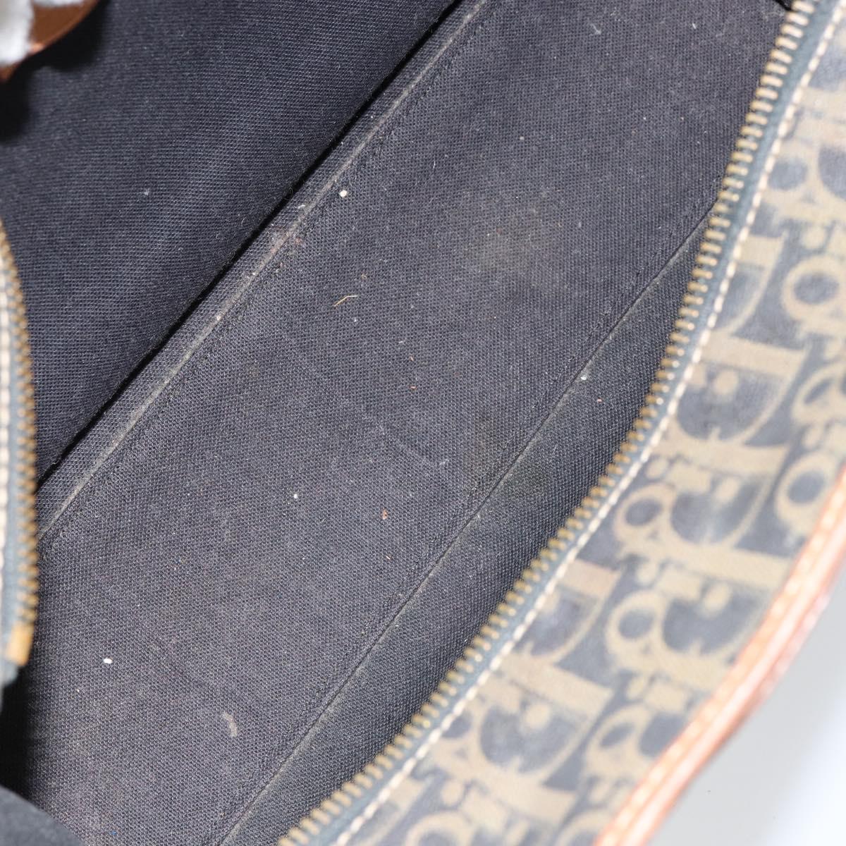 Christian Dior Trotter Canvas Hand Bag PVC Khaki Gold Auth 154464