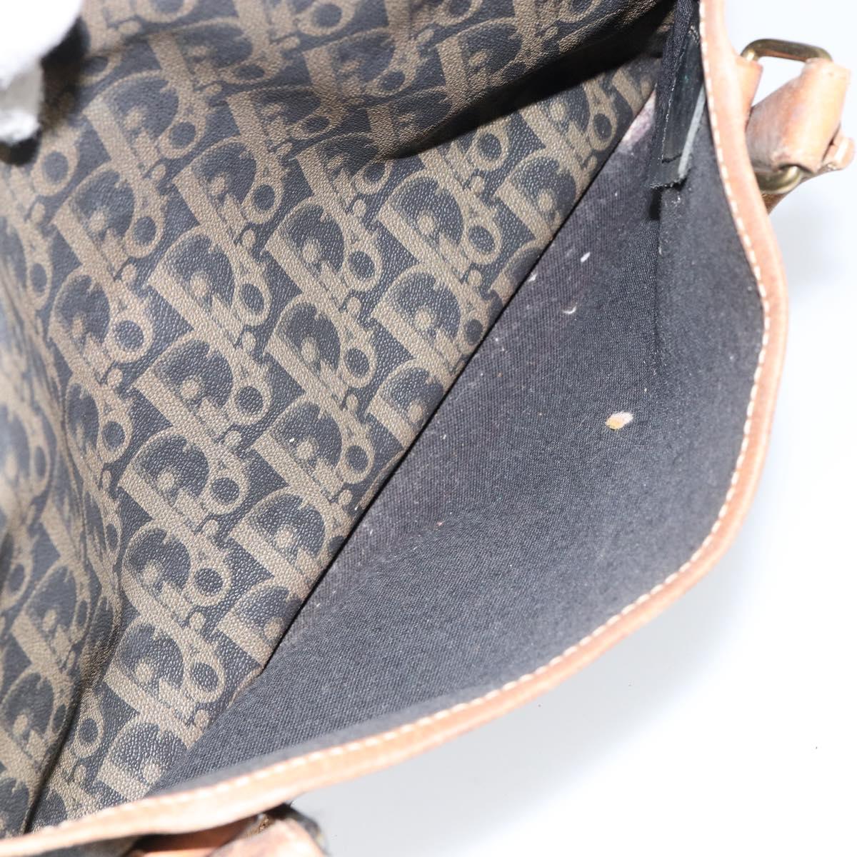 Christian Dior Trotter Canvas Hand Bag PVC Khaki Gold Auth 154464