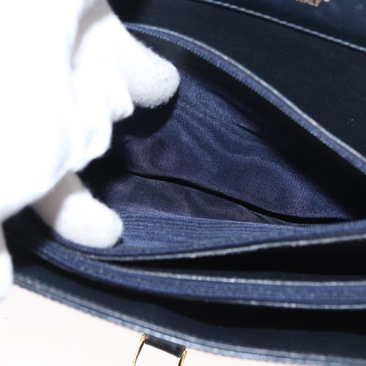 CELINE C Sulky Shoulder Bag Navy Gold Auth 154468