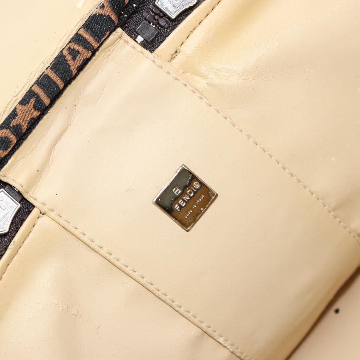 FENDI Zucca Canvas Vanity Hand Bag Black Brown Auth 154470