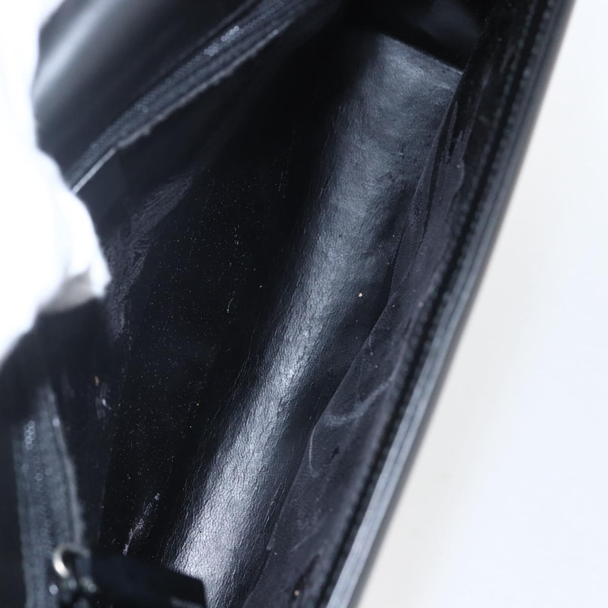 GUCCI Shoulder Bag Leather Black Silver 001 3064 Auth 154471