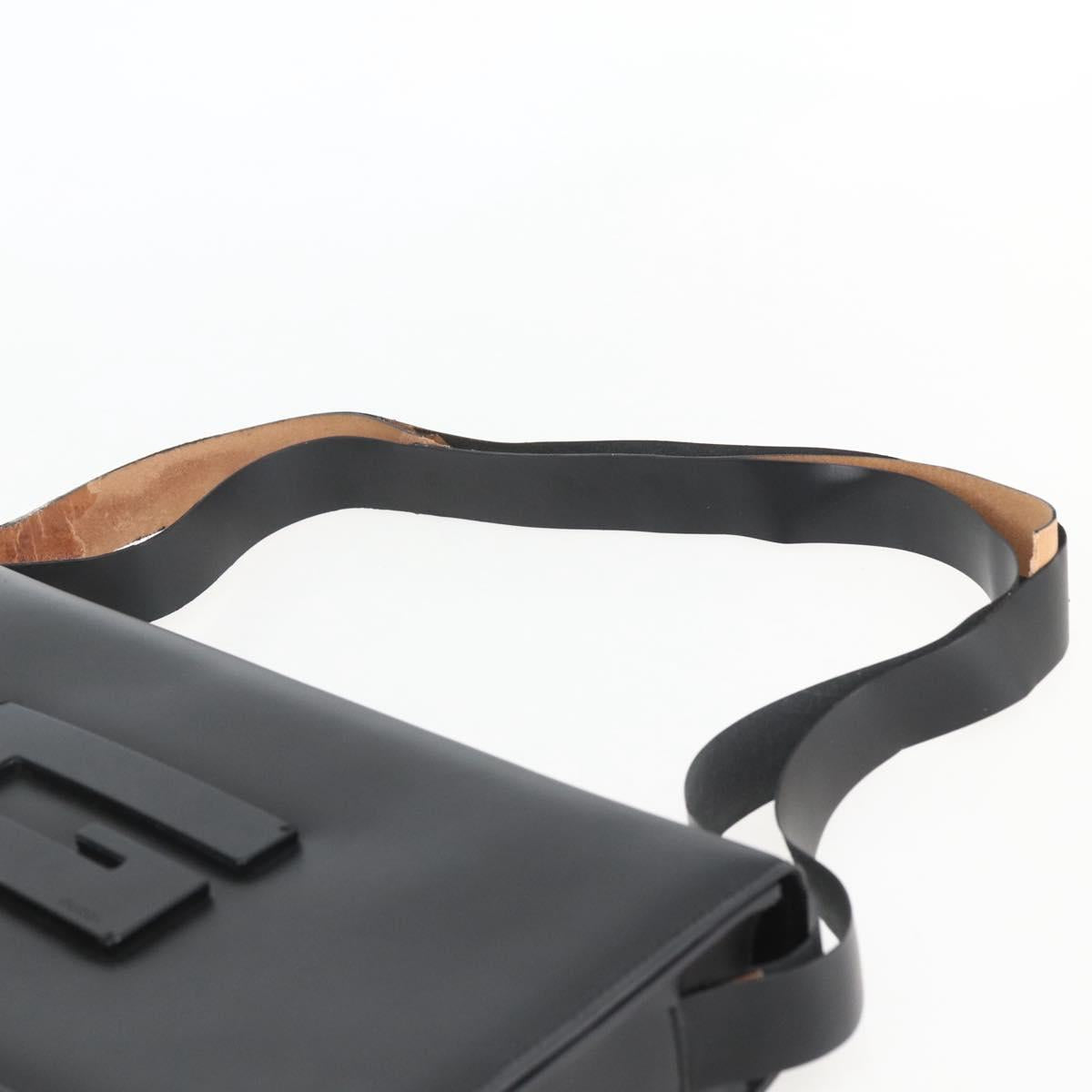 GUCCI Shoulder Bag Leather Black Silver 001 3064 Auth 154471