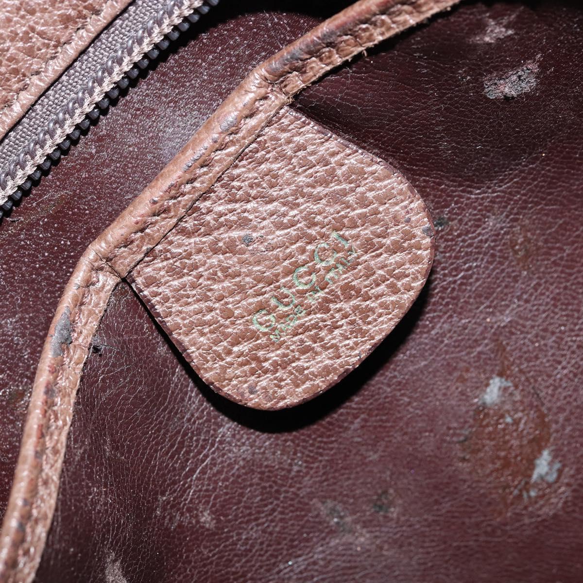 GUCCI Shoulder Bag Leather Brown Gold 002 2058 0480 0 Auth 154473