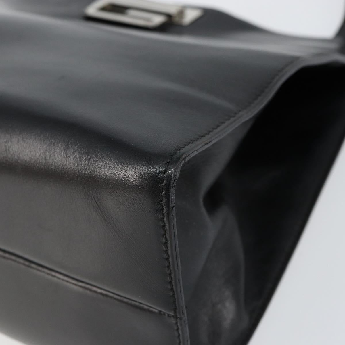 GUCCI Shoulder Bag Leather Black Silver 001 3038 Auth 154474