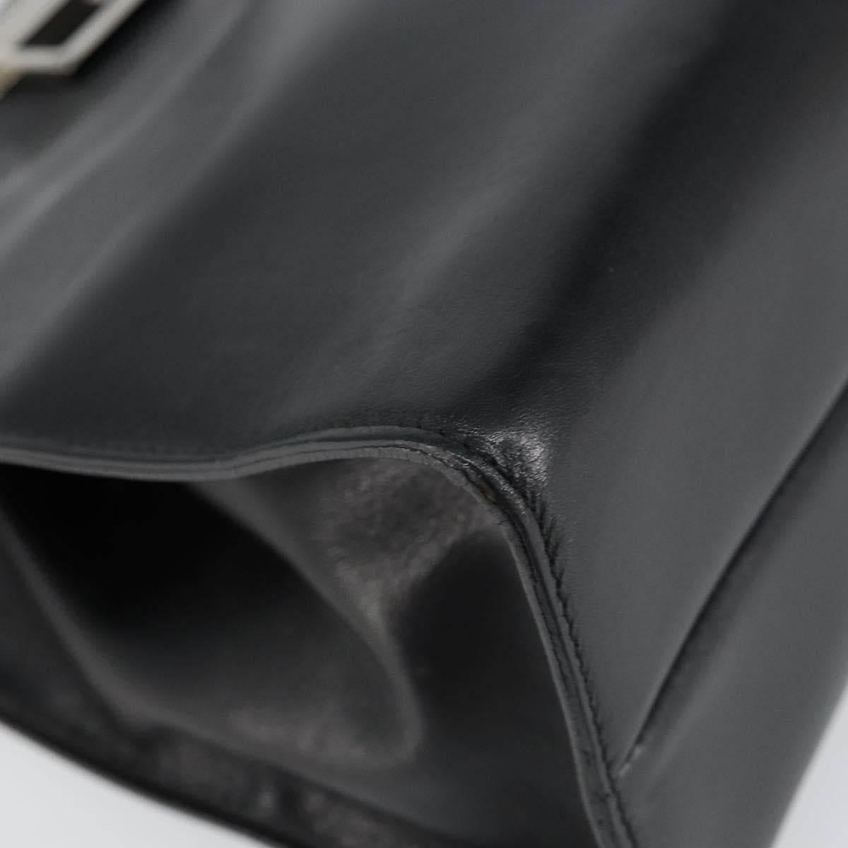 GUCCI Shoulder Bag Leather Black Silver 001 3038 Auth 154474