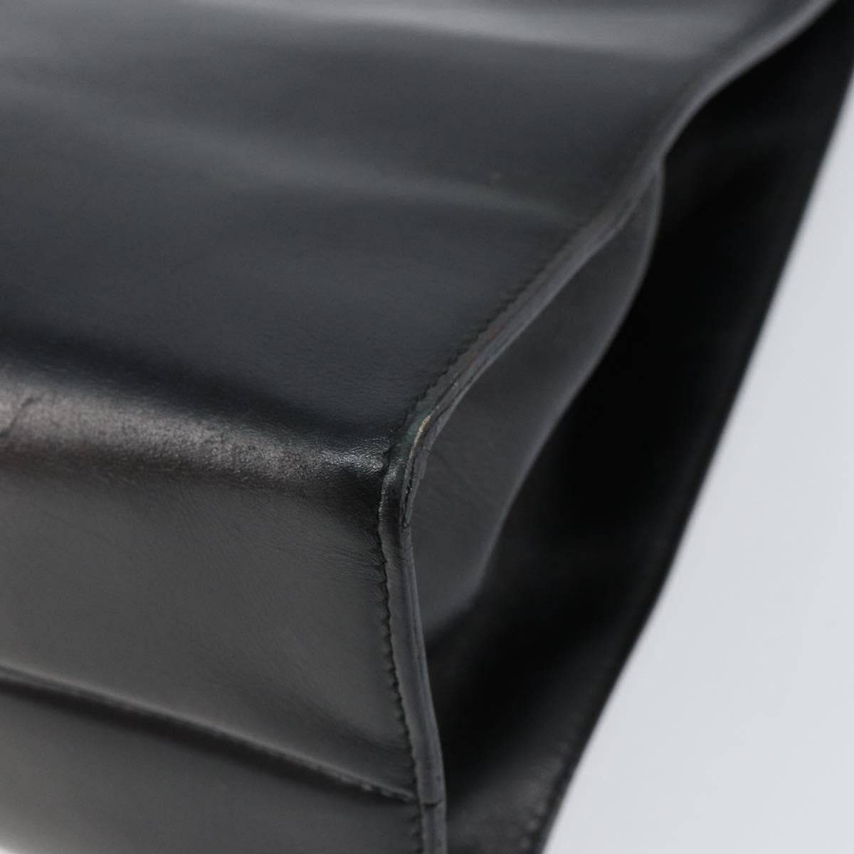 GUCCI Shoulder Bag Leather Black Silver 001 3038 Auth 154474