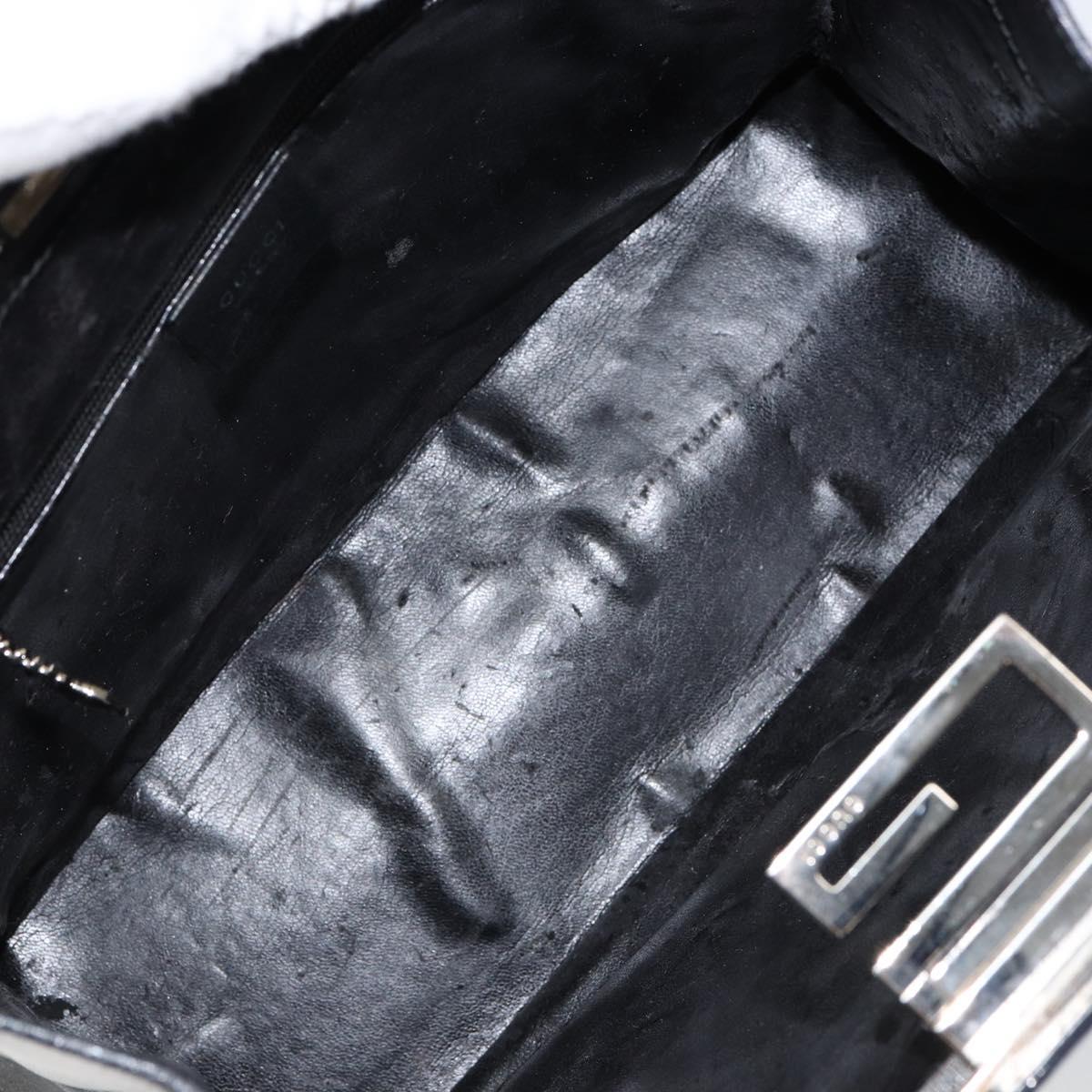 GUCCI Shoulder Bag Leather Black Silver 001 3038 Auth 154474