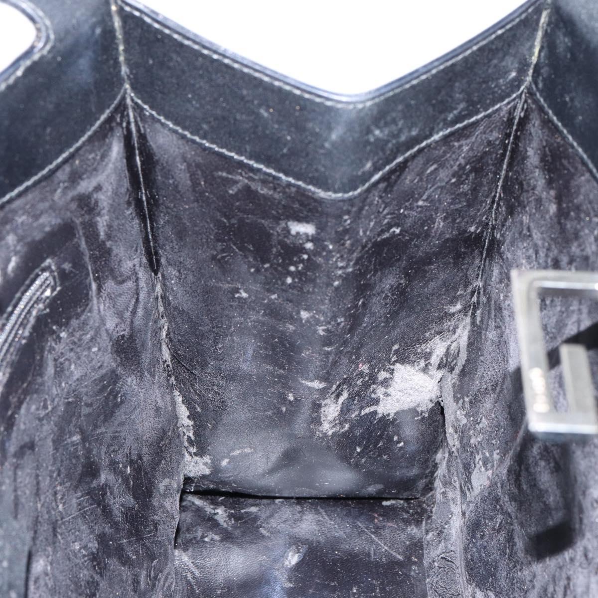 GUCCI Shoulder Bag Leather Black Silver 001 3038 Auth 154474