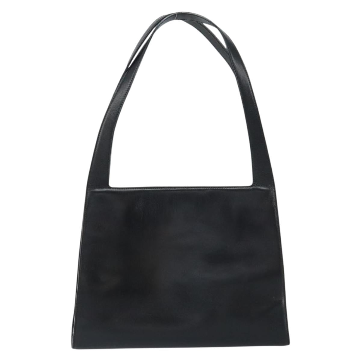 GUCCI Shoulder Bag Leather Black Silver 001 3038 Auth 154474