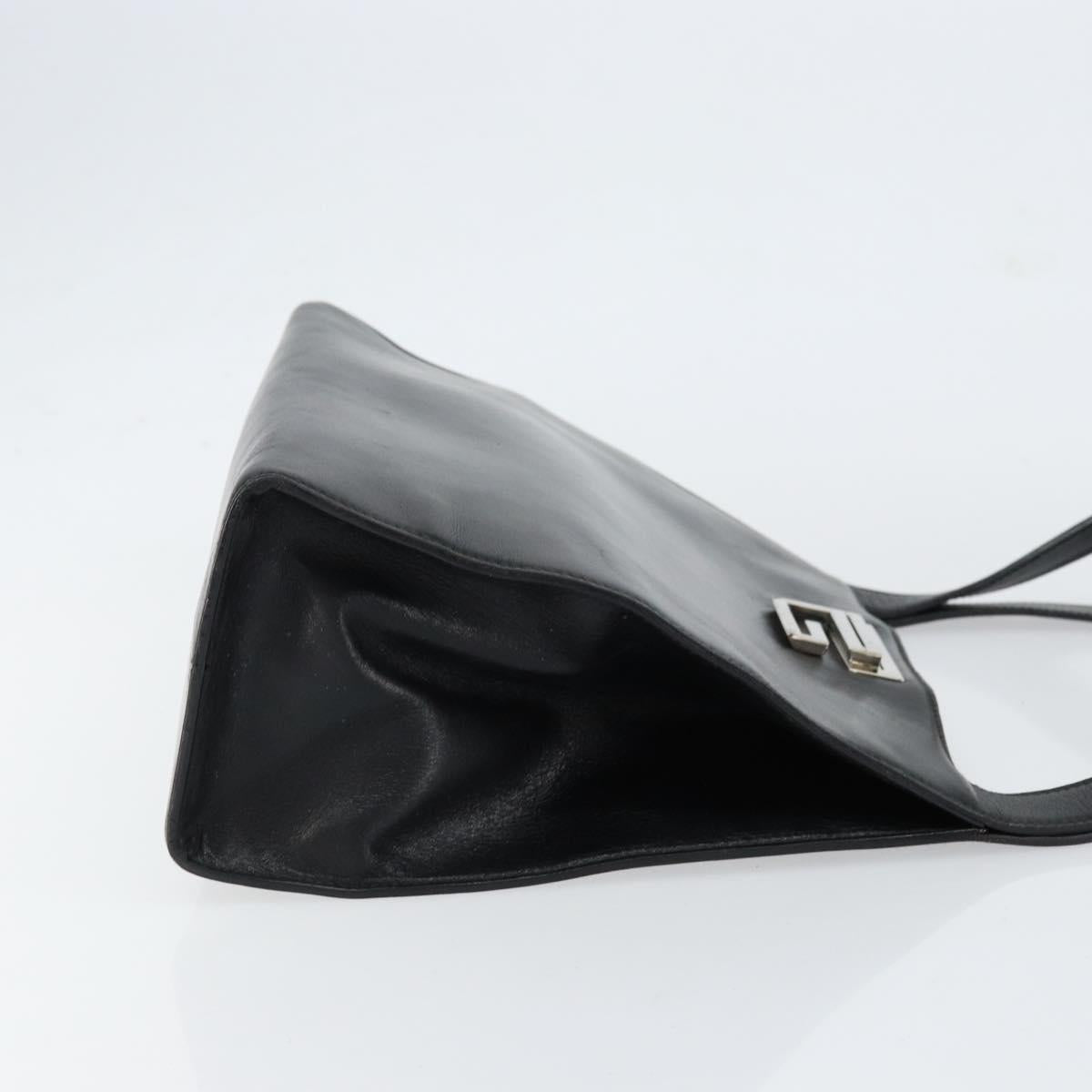 GUCCI Shoulder Bag Leather Black Silver 001 3038 Auth 154474