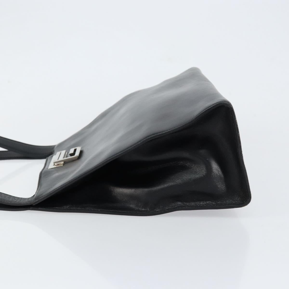 GUCCI Shoulder Bag Leather Black Silver 001 3038 Auth 154474
