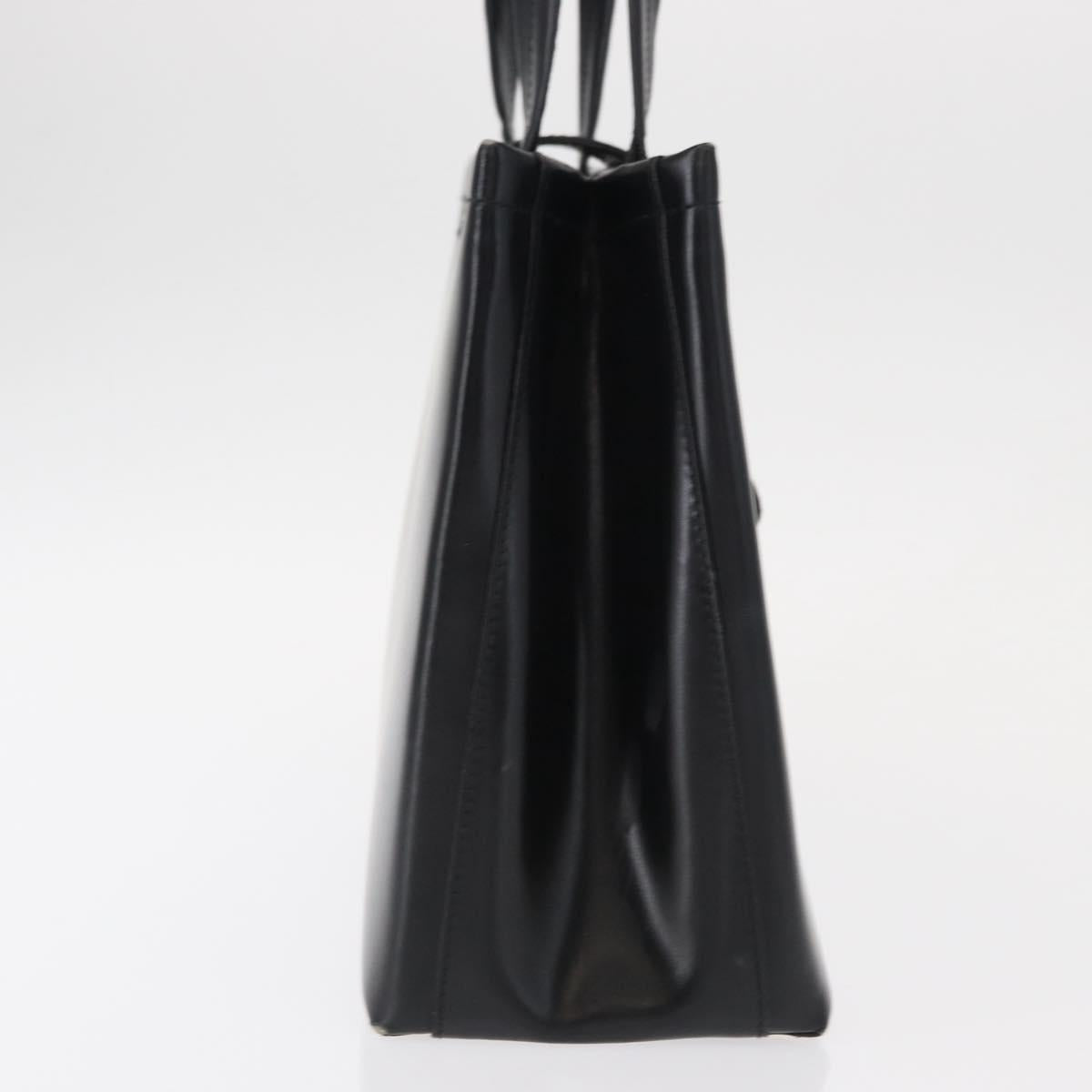 Salvatore Ferragamo Gancini Hand Bag Leather Black Gold Auth 154475