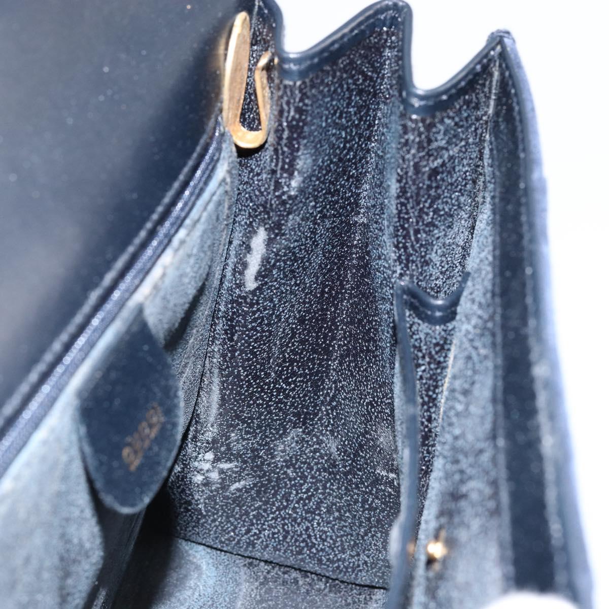 GUCCI Hand Bag Suede Navy Gold 000 2026 0306 Auth 154476