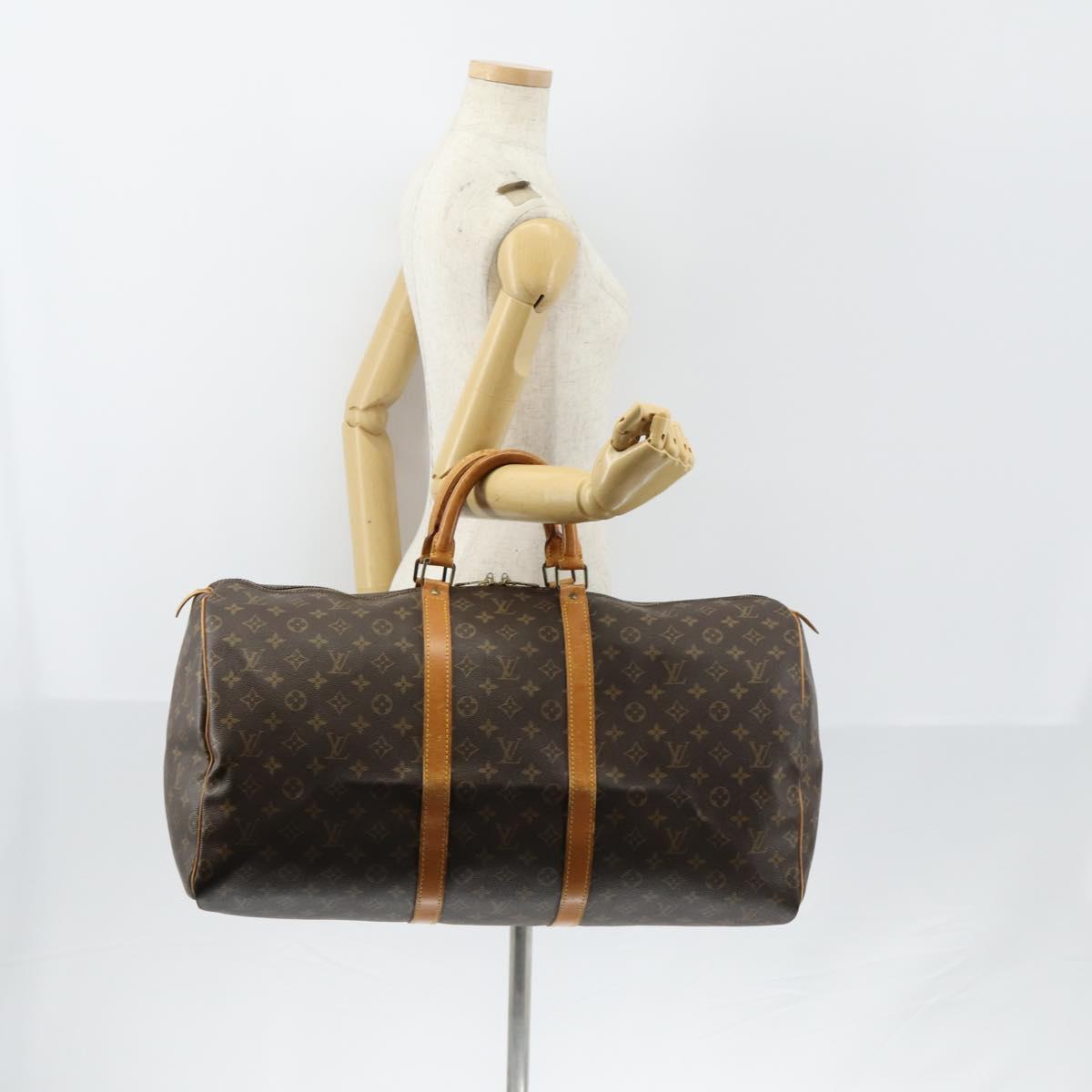 LOUIS VUITTON Monogram Keepall 55 Boston Bag M41424 LV Auth 154490