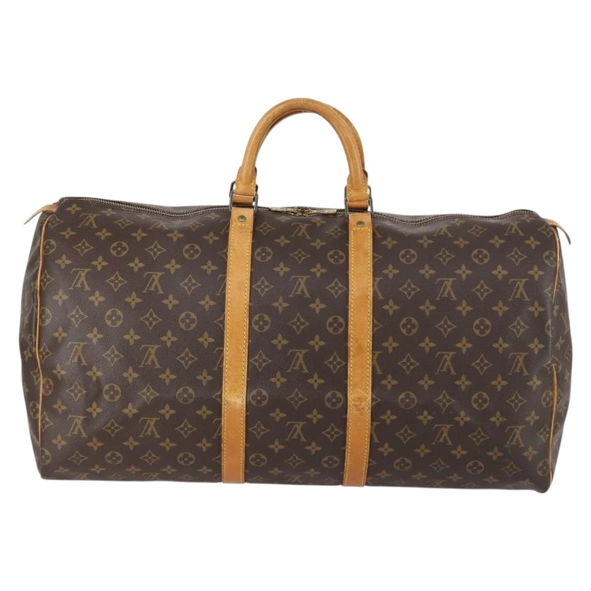 LOUIS VUITTON Monogram Keepall 55 Boston Bag M41424 LV Auth 154490