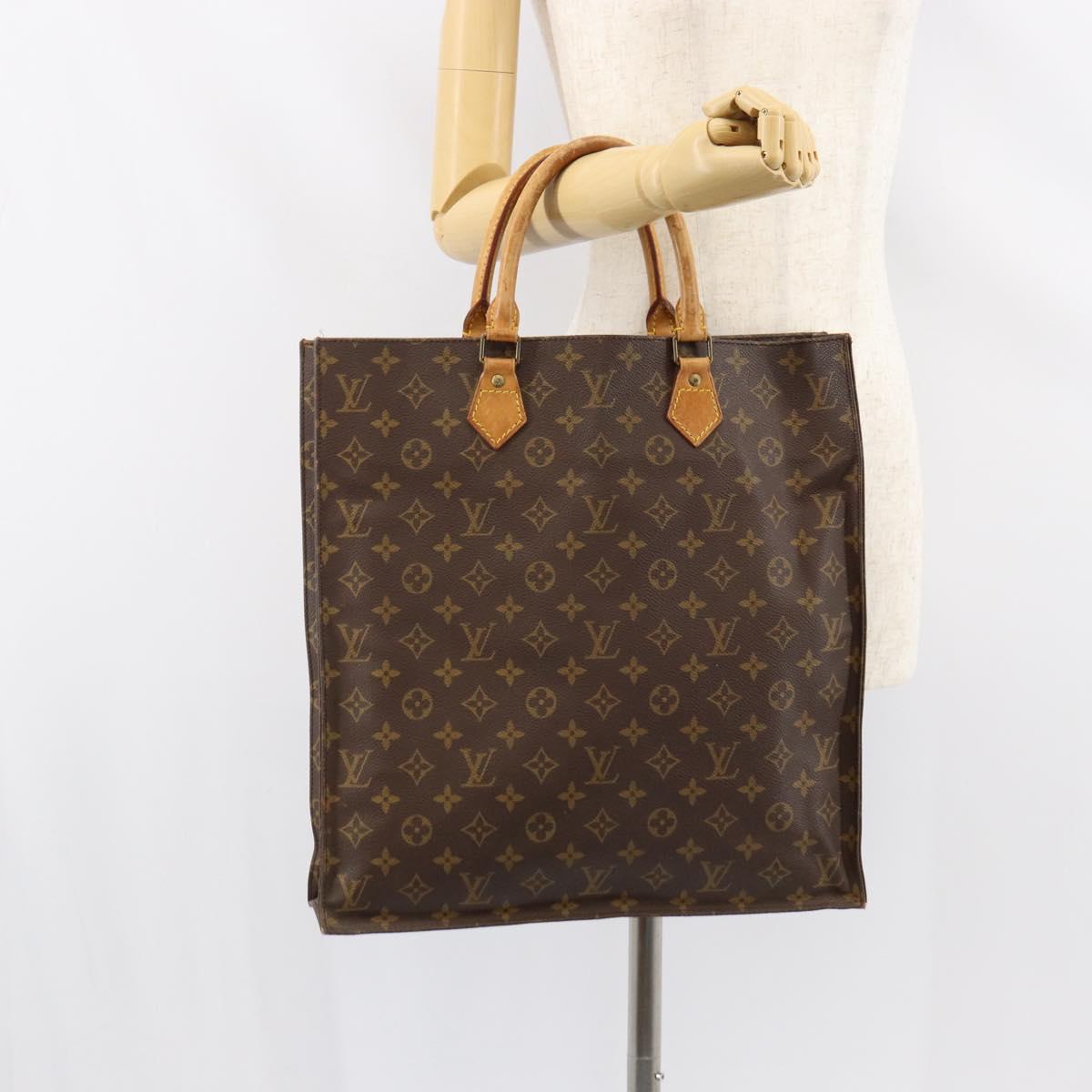 LOUIS VUITTON Monogram Sac Plat Hand Bag M51140 LV Auth 154492