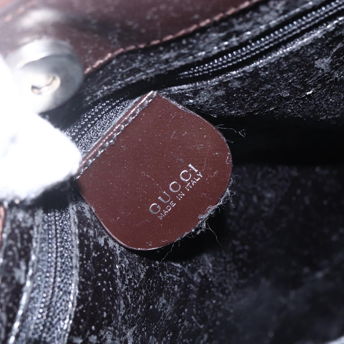 GUCCI Shoulder Bag Suede Brown Silver Auth 154501