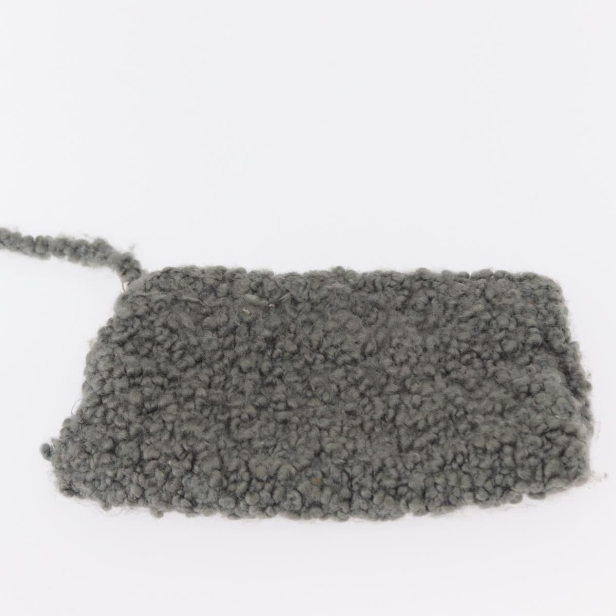 Salvatore Ferragamo Hand Bag Wool Gray Silver Auth 154503