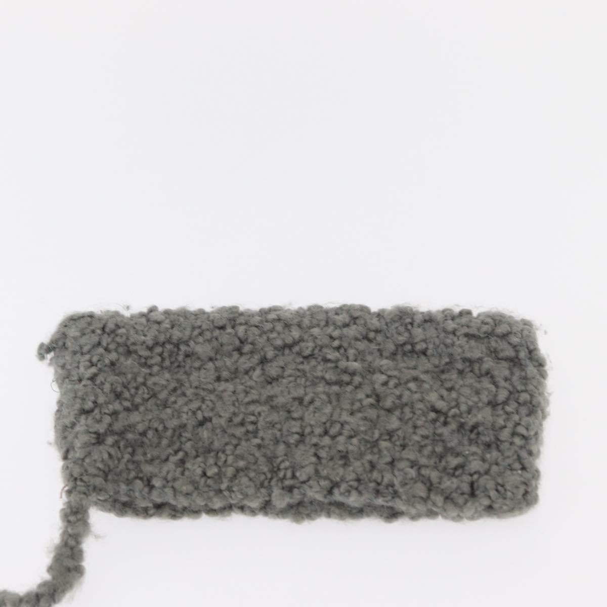 Salvatore Ferragamo Hand Bag Wool Gray Silver Auth 154503