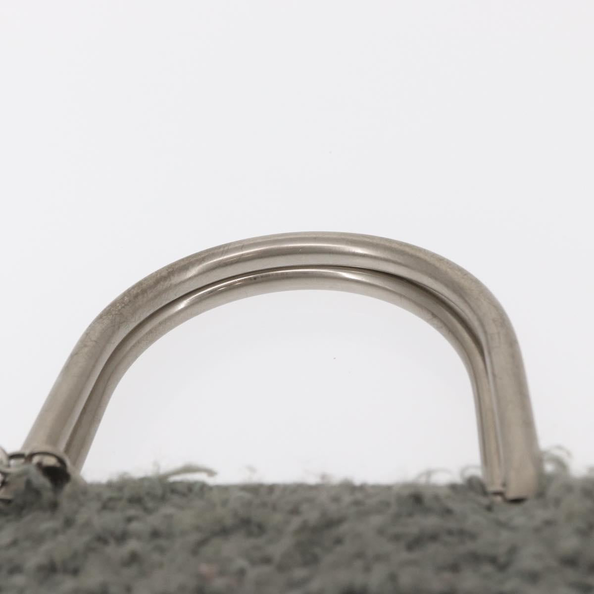 Salvatore Ferragamo Hand Bag Wool Gray Silver Auth 154503