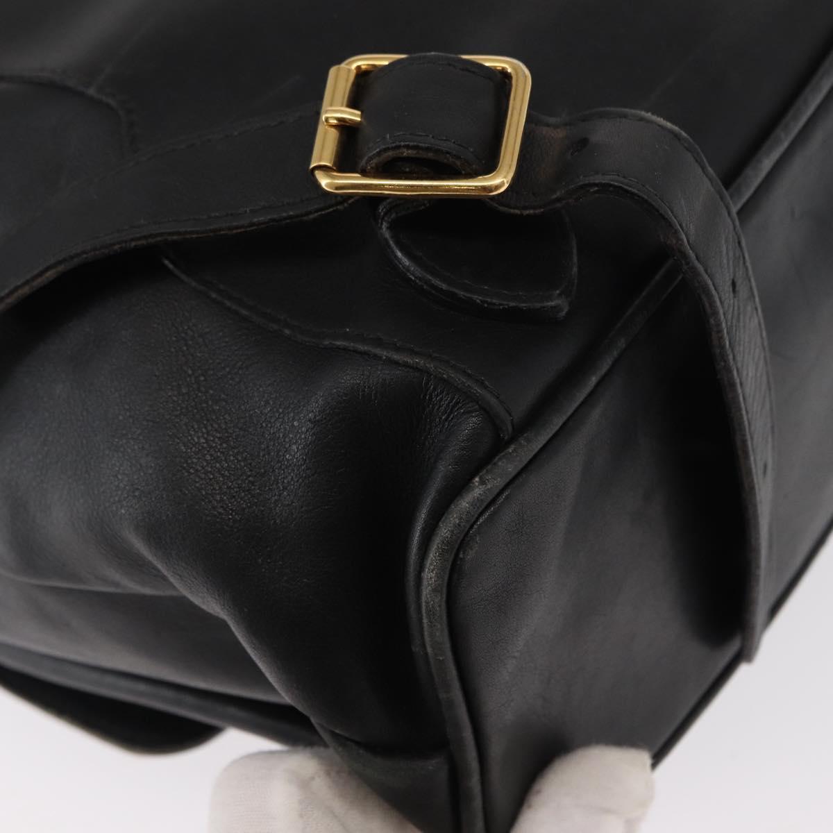 GUCCI Bamboo Backpack Leather Black Gold 003 2058 0016 Auth 154504