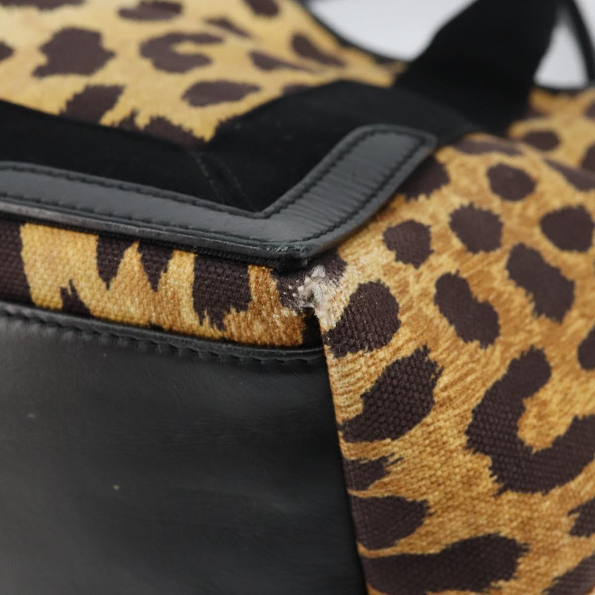 BALENCIAGA Cabas S Hand Bag Canvas Brown Silver 339933 Auth 154505