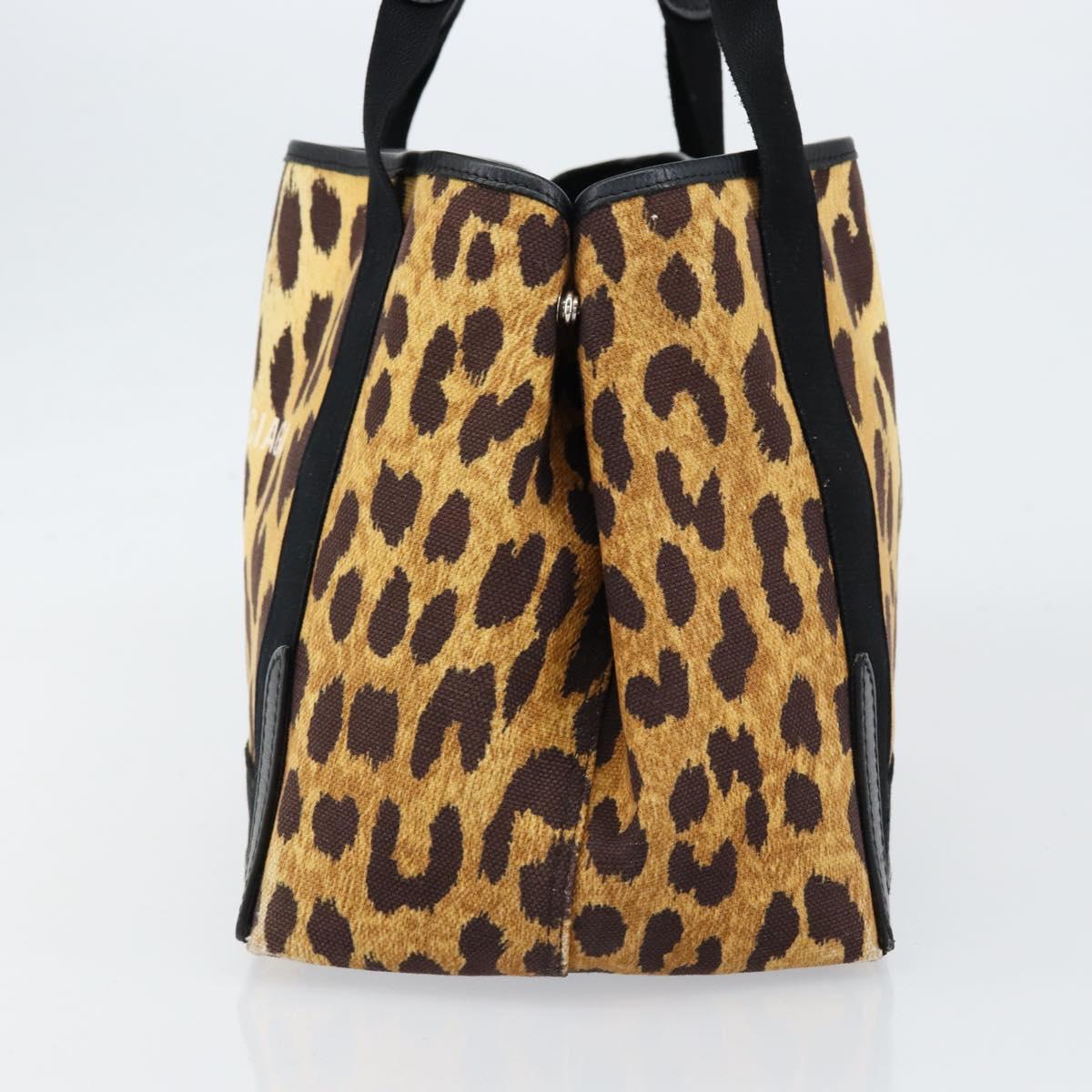 BALENCIAGA Cabas S Hand Bag Canvas Brown Silver 339933 Auth 154505