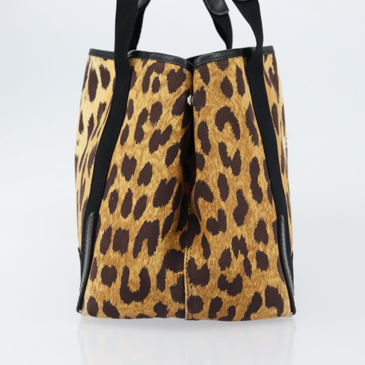 BALENCIAGA Cabas S Hand Bag Canvas Brown Silver 339933 Auth 154505