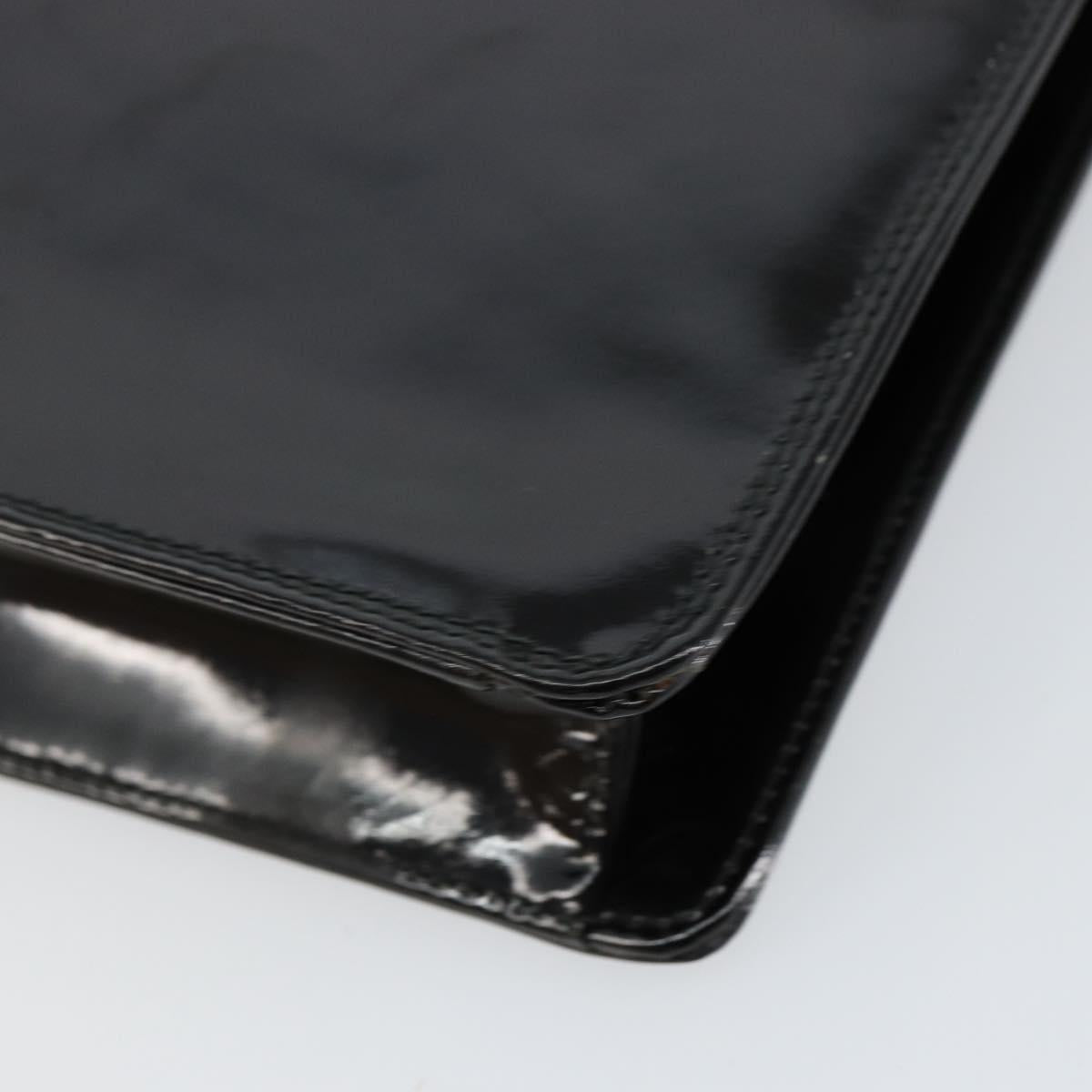 Salvatore Ferragamo Shoulder Bag Patent leather Black Gold Auth 154506