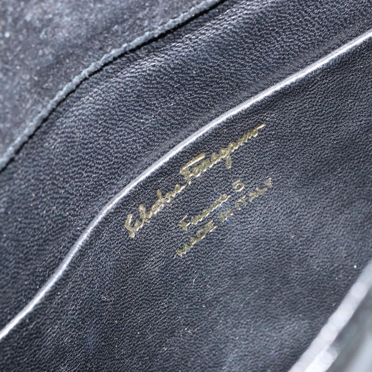 Salvatore Ferragamo Shoulder Bag Patent leather Black Gold Auth 154506