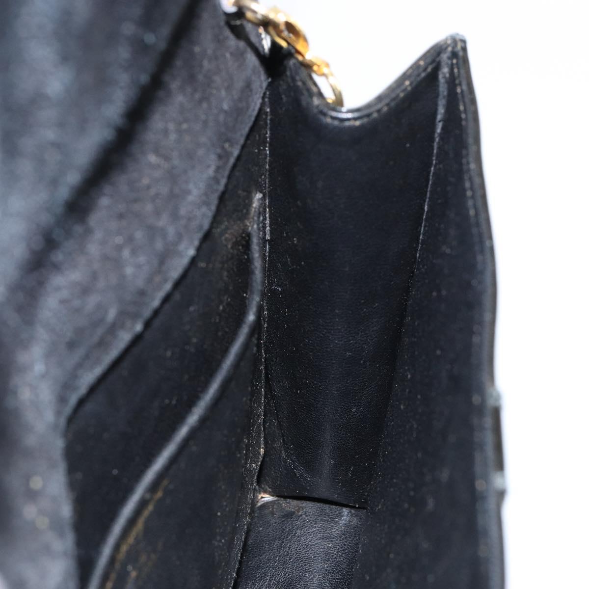 Salvatore Ferragamo Shoulder Bag Patent leather Black Gold Auth 154506