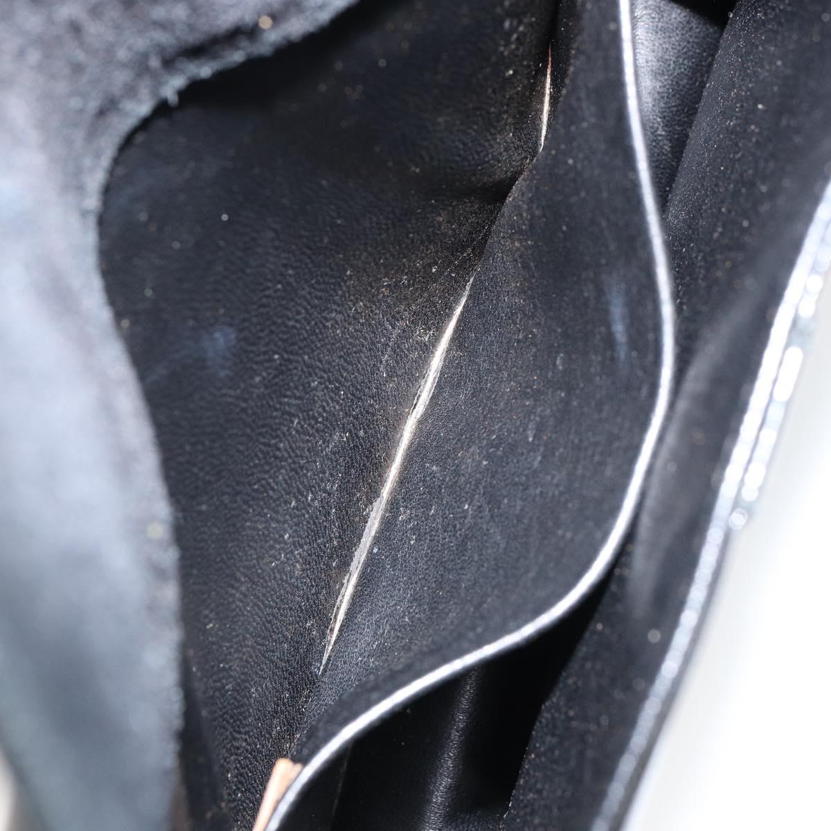 Salvatore Ferragamo Shoulder Bag Patent leather Black Gold Auth 154506