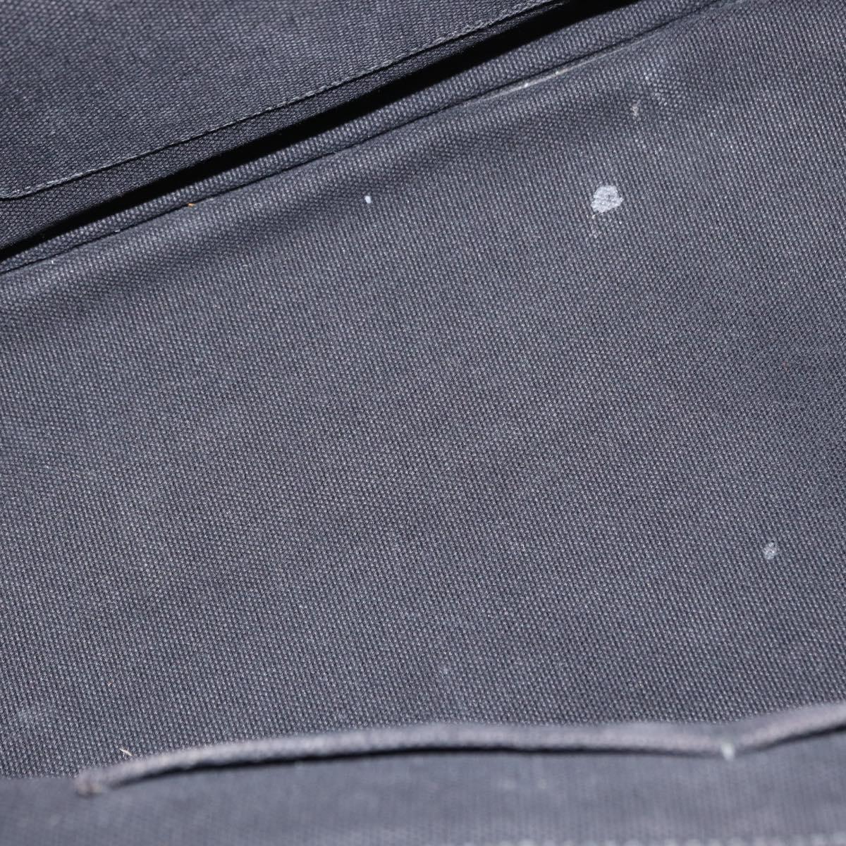 PRADA Studs Canapa GM Hand Bag Canvas 2way Black Gold Auth 154510