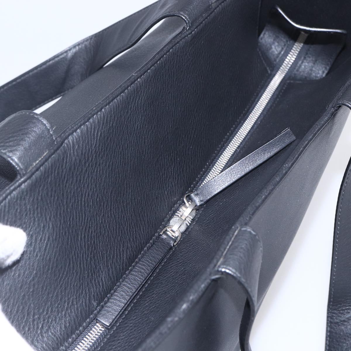 BALENCIAGA Tote Bag Leather Black Silver Auth 154511