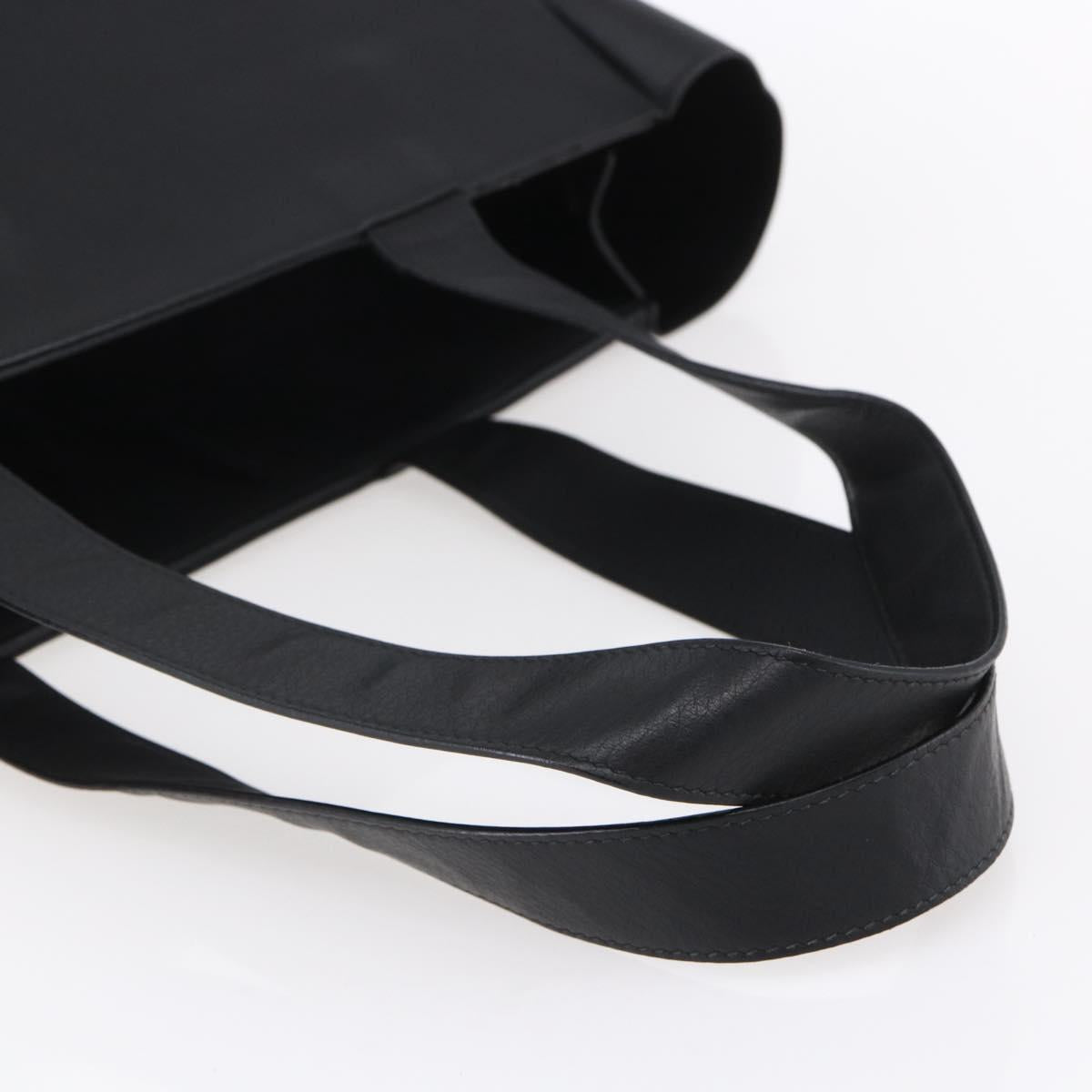 BALENCIAGA Tote Bag Leather Black Silver Auth 154511