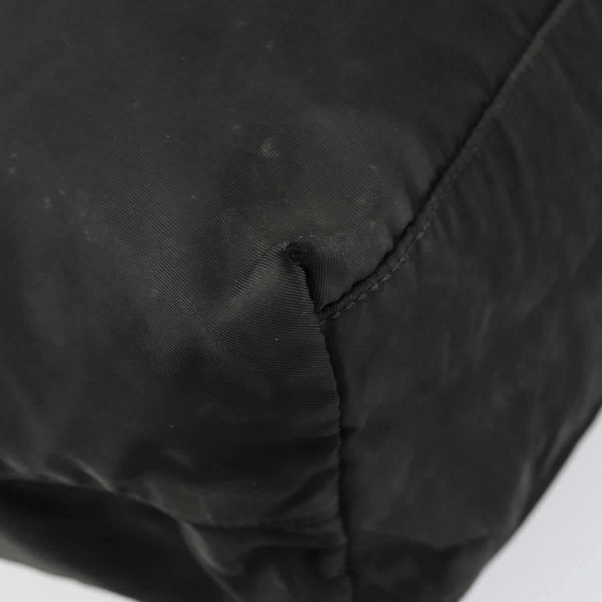 PRADA Hand Bag Nylon Black Silver Auth 154512