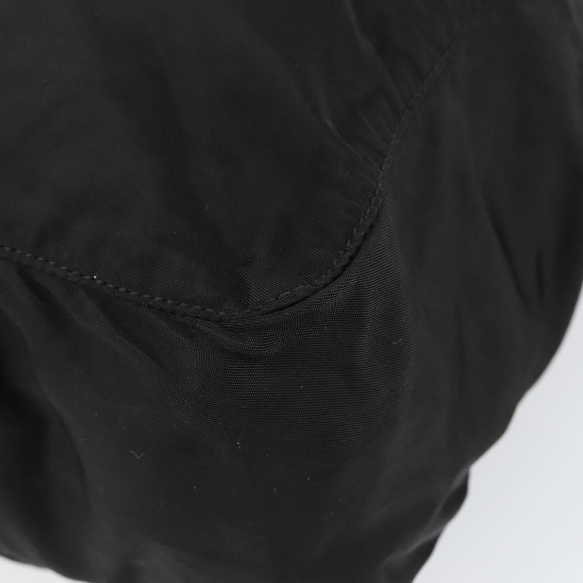 PRADA Hand Bag Nylon Black Silver Auth 154513