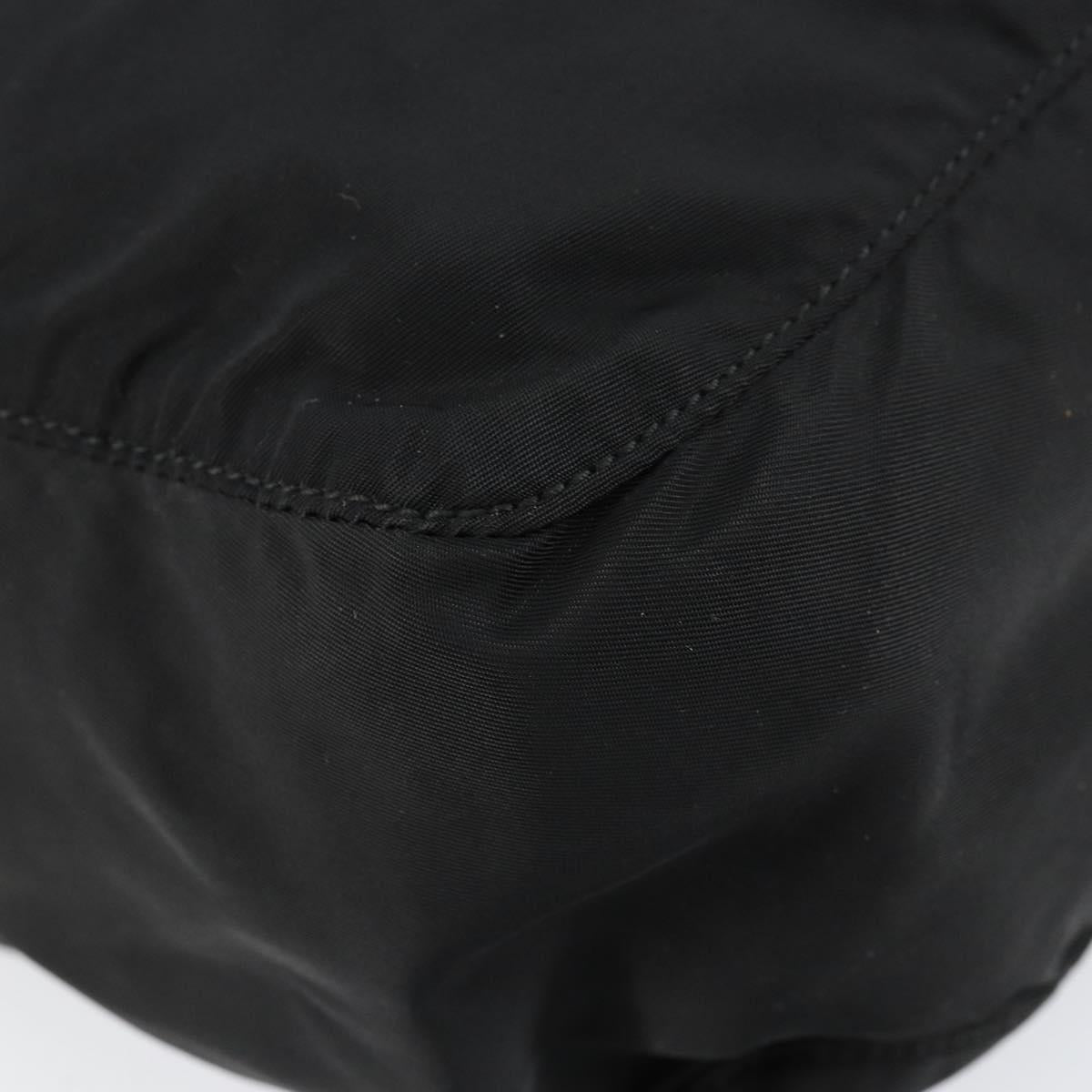 PRADA Hand Bag Nylon Black Silver Auth 154513