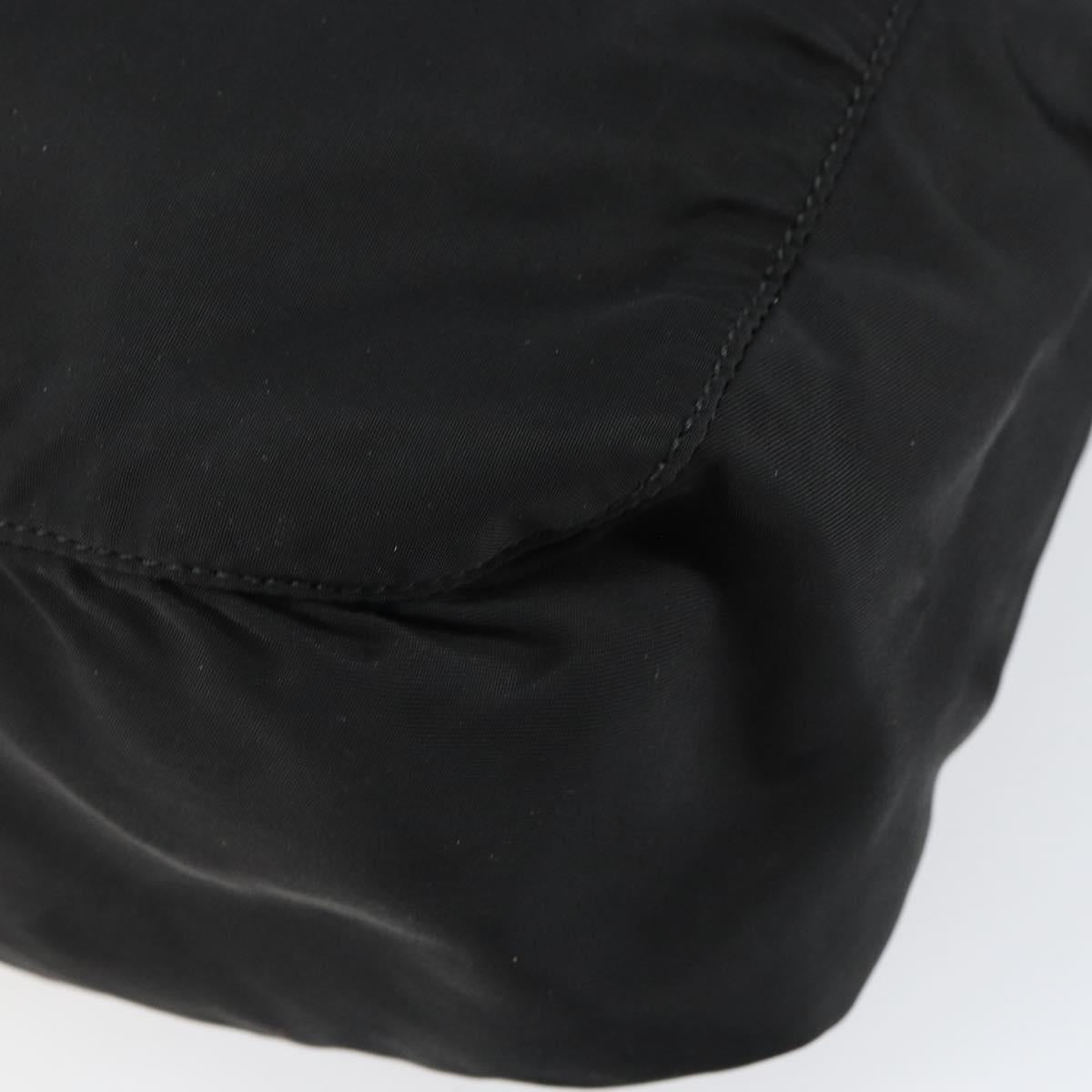 PRADA Hand Bag Nylon Black Silver Auth 154513