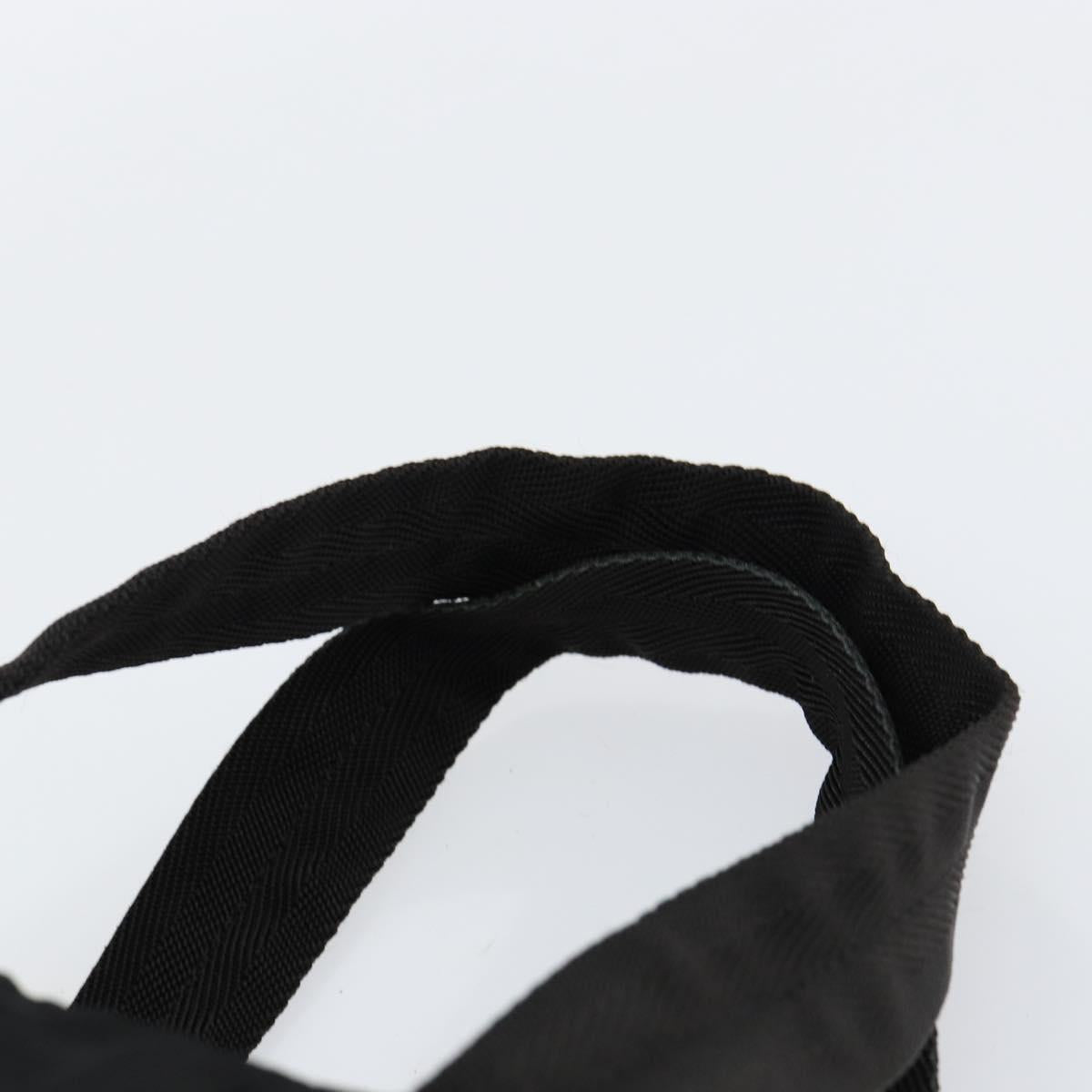 PRADA Hand Bag Nylon Black Silver Auth 154513