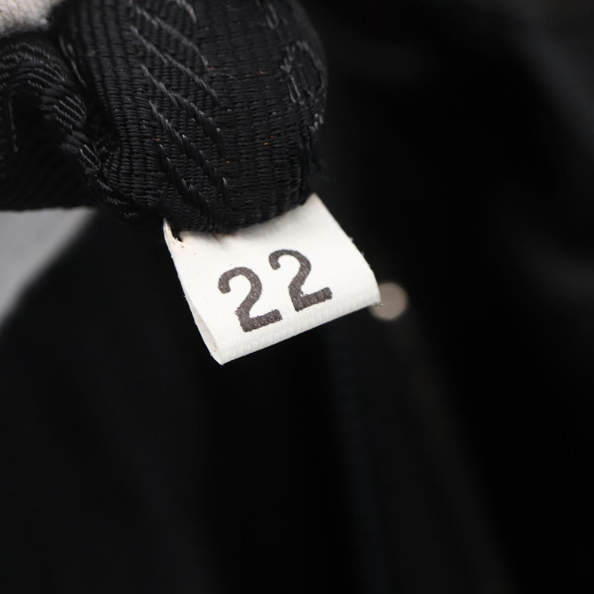 PRADA Hand Bag Nylon Black Silver Auth 154514