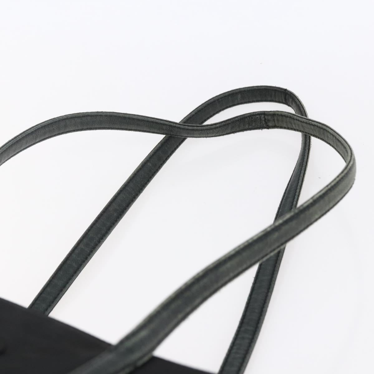 PRADA Hand Bag Nylon Black Silver Auth 154514